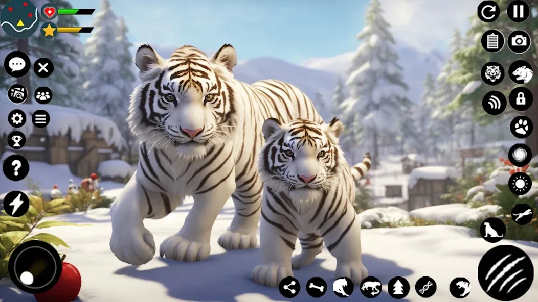 Взломанная Arctic White Tiger Family Sim [MOD: безлимитные деньги и ресурсы] на Андроид — скриншот 5