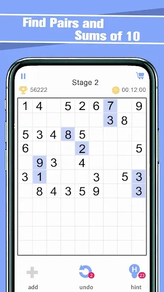 Match Ten - Relax Number Game [MOD: без рекламы и много подсказок] (Бесплатно / APK) — скриншот 1