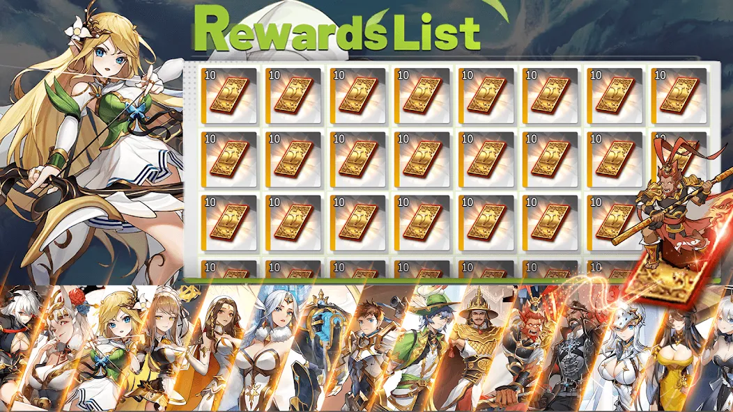 Взломанная Eternal Heroes : 1088 Draw [MOD: 1088 бесплатных призывов и герои] на Андроид — скриншот 1