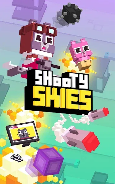 Взломанная Shooty Skies [MOD: безлимитные деньги и открыты все самолеты] на Андроид — скриншот 1
