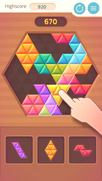 Triangles & Blocks [MOD: безлимитные ходы и открыты все уровни] на Андроид — скриншот 2