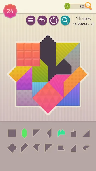 Polygrams - Tangram Puzzles [MOD: без рекламы и все пазлы открыты] (Бесплатно / APK) — скриншот 4