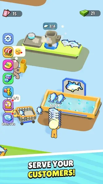 Скачать My Fish Mart: Idle Tycoon Game [MOD: безлимитные деньги и товары] на телефон — скриншот 2