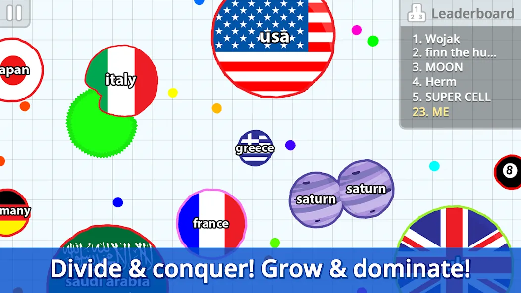 Agar.io [MOD: увеличенный размер и бессмертие] (Бесплатно / APK) — скриншот 2