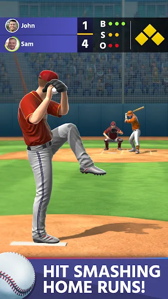 Скачать Baseball: Home Run Sports Game [MOD: безлимитные деньги и энергия] на телефон — скриншот 2