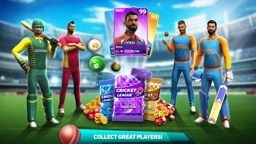 Cricket League [MOD: безлимитные монеты и все команды] — Скачать бесплатно (APK) — скриншот 4