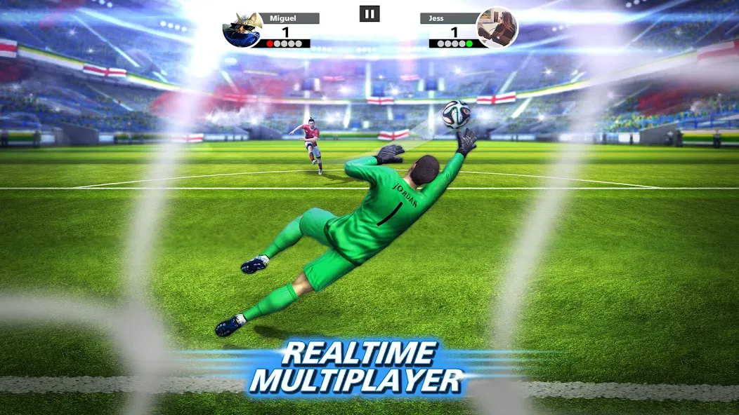 Взломанная Football Strike: Online Soccer [MOD: безлимитные деньги и энергия] на Андроид — скриншот 2