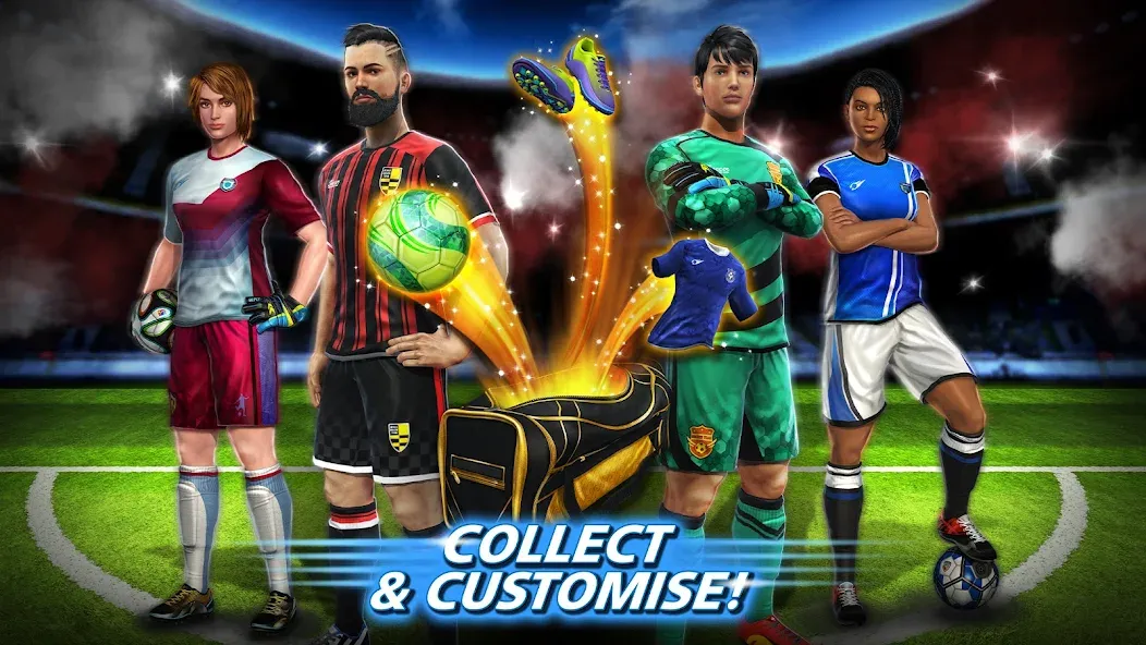 Взломанная Football Strike: Online Soccer [MOD: безлимитные деньги и энергия] на Андроид — скриншот 4