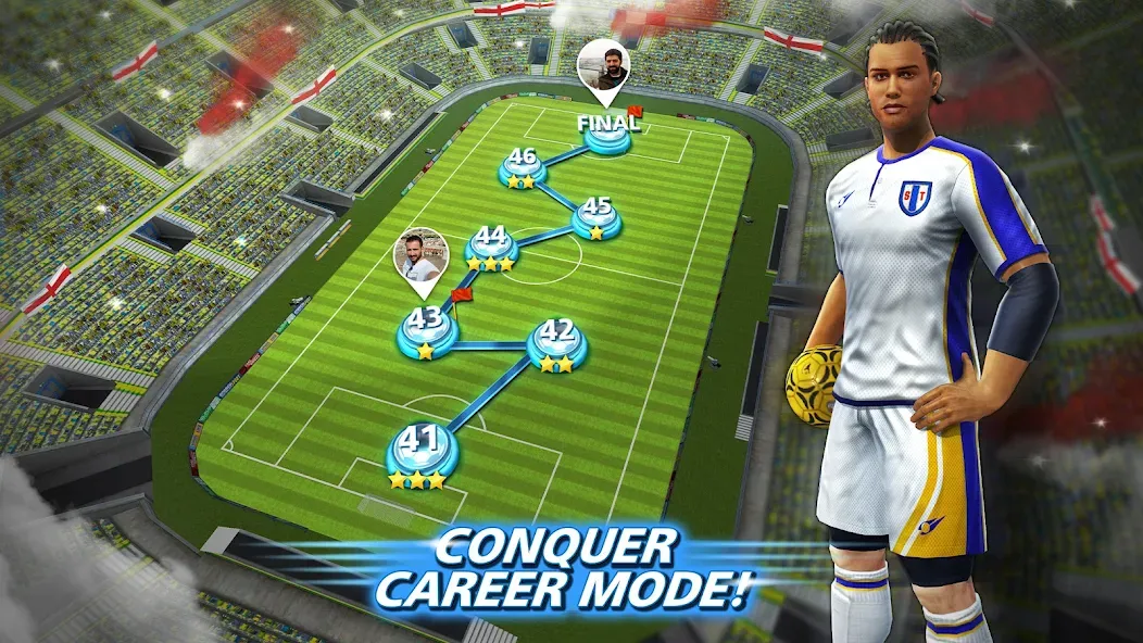 Взломанная Football Strike: Online Soccer [MOD: безлимитные деньги и энергия] на Андроид — скриншот 5
