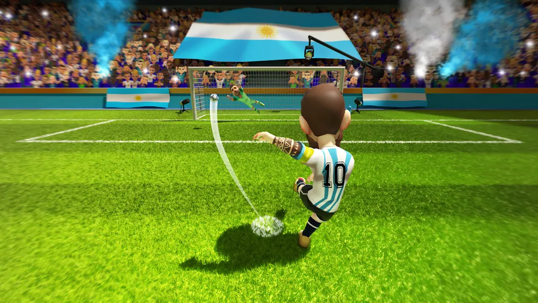 Mini Football - Mobile Soccer [MOD: безлимитные монеты и открыты команды] на Андроид — скриншот 1