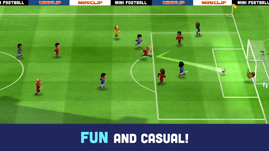Mini Football - Mobile Soccer [MOD: безлимитные монеты и открыты команды] на Андроид — скриншот 2