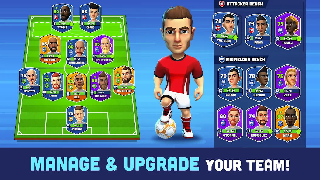 Mini Football - Mobile Soccer [MOD: безлимитные монеты и открыты команды] на Андроид — скриншот 4