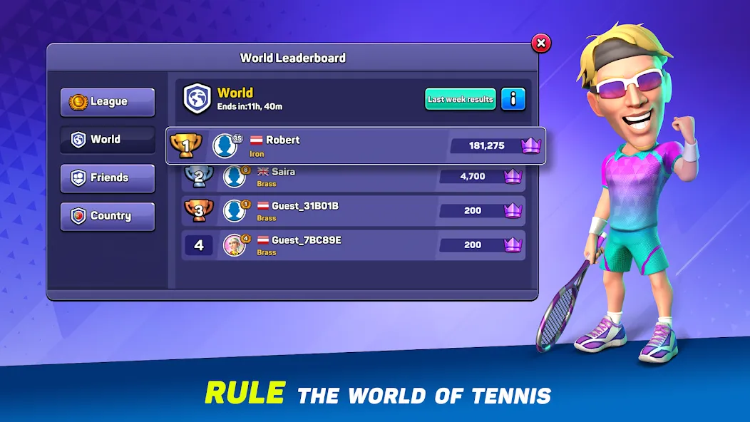 Mini Tennis: Perfect Smash [MOD: безлимитные монеты и энергии] последняя версия — скриншот 4