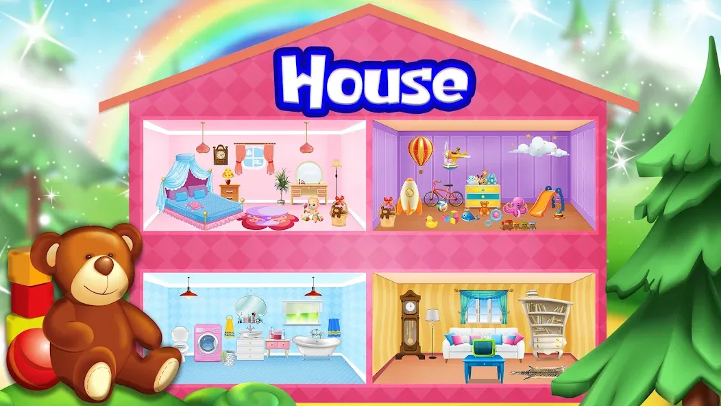 Скачать взлом Girl Doll House Design & Clean [MOD: безлимитные деньги и все предметы] — скриншот 1