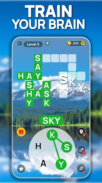 Взломанная Word Scenery: Crossword [MOD: безлимитные подсказки и открыты уровни] на Андроид — скриншот 1