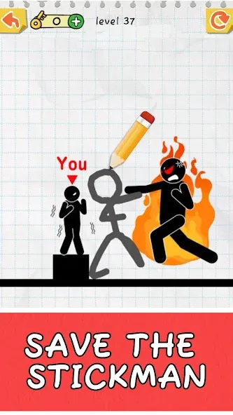 Скачать Draw 2 Save: Stickman Puzzle [MOD: без рекламы и открыты все уровни] — скриншот 2