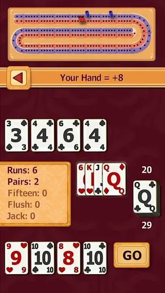 Скачать Cribbage [MOD: бесконечные очки и подсказки] — скриншот 3