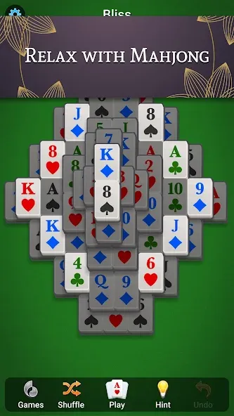 Взломанная Mahjong Solitaire [MOD: без рекламы и все уровни открыты] на Андроид — скриншот 1