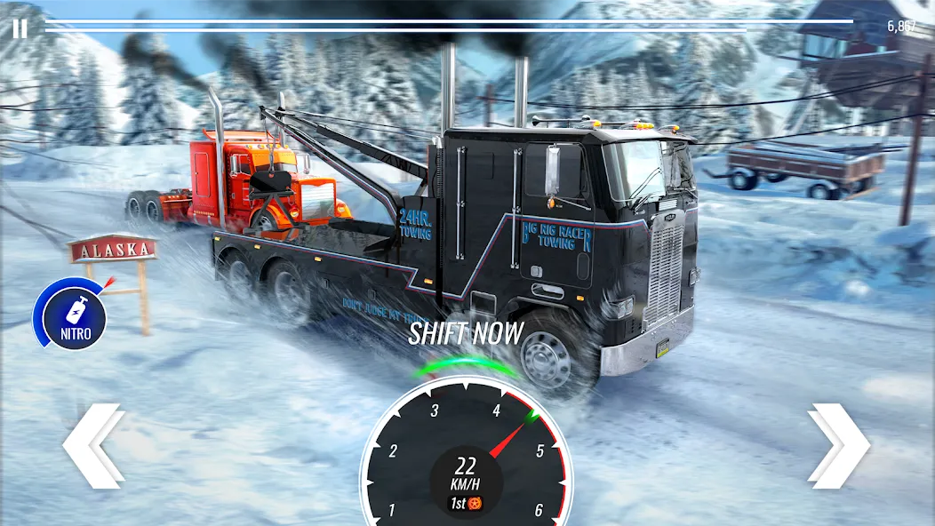 Big Rig Racing: Drag racing [MOD: безлимитные деньги и топливо] на Андроид — скриншот 2