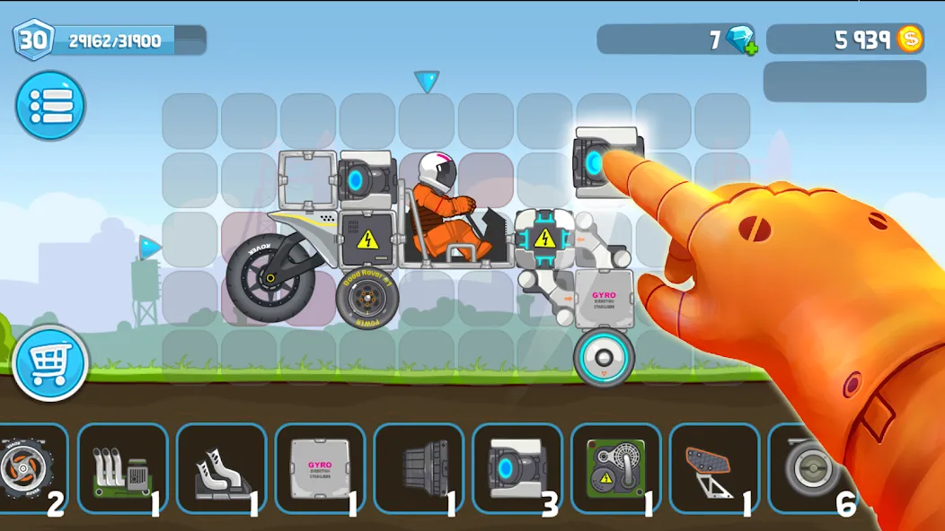 Взломанная Rovercraft:Race Your Space Car [MOD: безлимитные деньги и топливо] на Андроид — скриншот 2