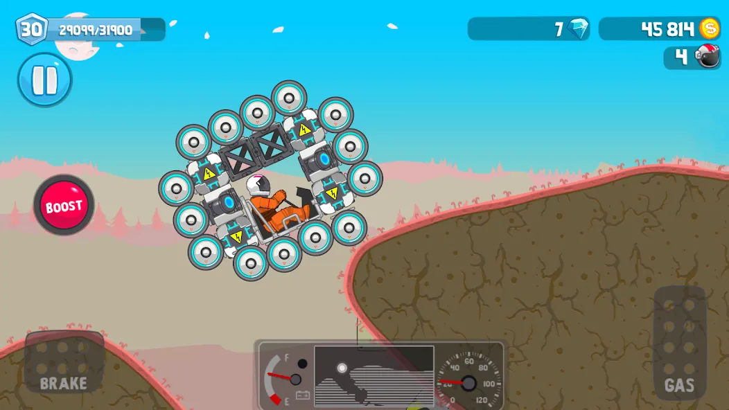 Взломанная Rovercraft:Race Your Space Car [MOD: безлимитные деньги и топливо] на Андроид — скриншот 5