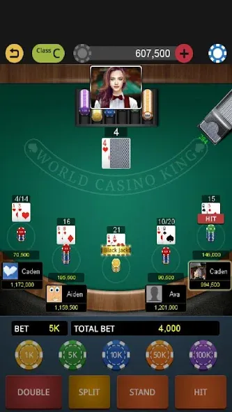 Скачать World Blackjack King [MOD: безлимитные фишки и открыты столы] — скриншот 1