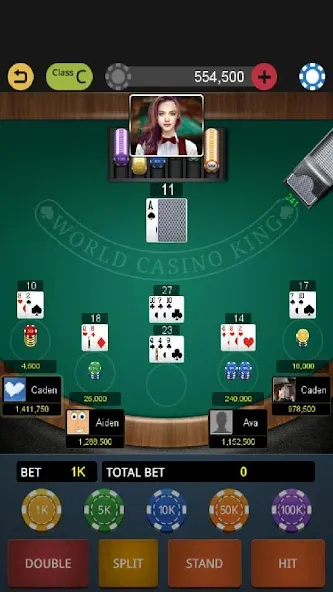 Скачать World Blackjack King [MOD: безлимитные фишки и открыты столы] — скриншот 3