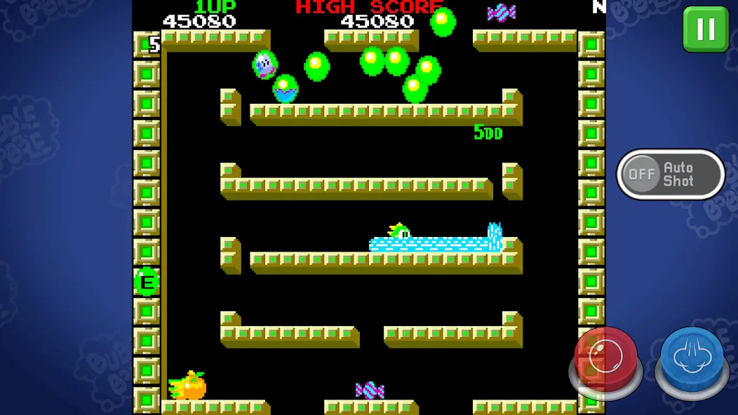 BUBBLE BOBBLE classic [MOD: бесконечные жизни и все уровни открыты] на Андроид — скриншот 1