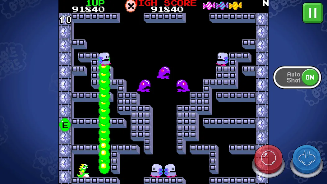 BUBBLE BOBBLE classic [MOD: бесконечные жизни и все уровни открыты] на Андроид — скриншот 2