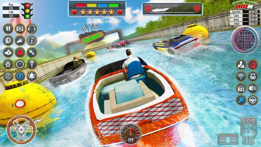 Speed Boat Racing: Boat games [MOD: безлимитные деньги и все лодки открыты] (Бесплатно / APK) — скриншот 1