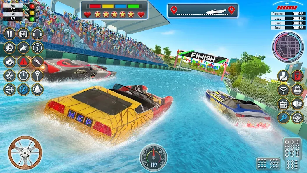 Speed Boat Racing: Boat games [MOD: безлимитные деньги и все лодки открыты] (Бесплатно / APK) — скриншот 4