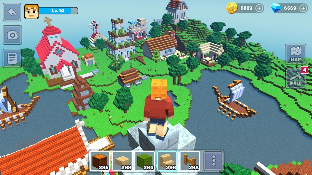 Скачать MiniCraft: Blocky Craft 2024 [MOD: бесконечные ресурсы и открытые возможности] на телефон — скриншот 1