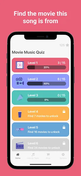Скачать взлом Movie Music Quiz - Blindtest [MOD: без рекламы и все треки открыты] — скриншот 1