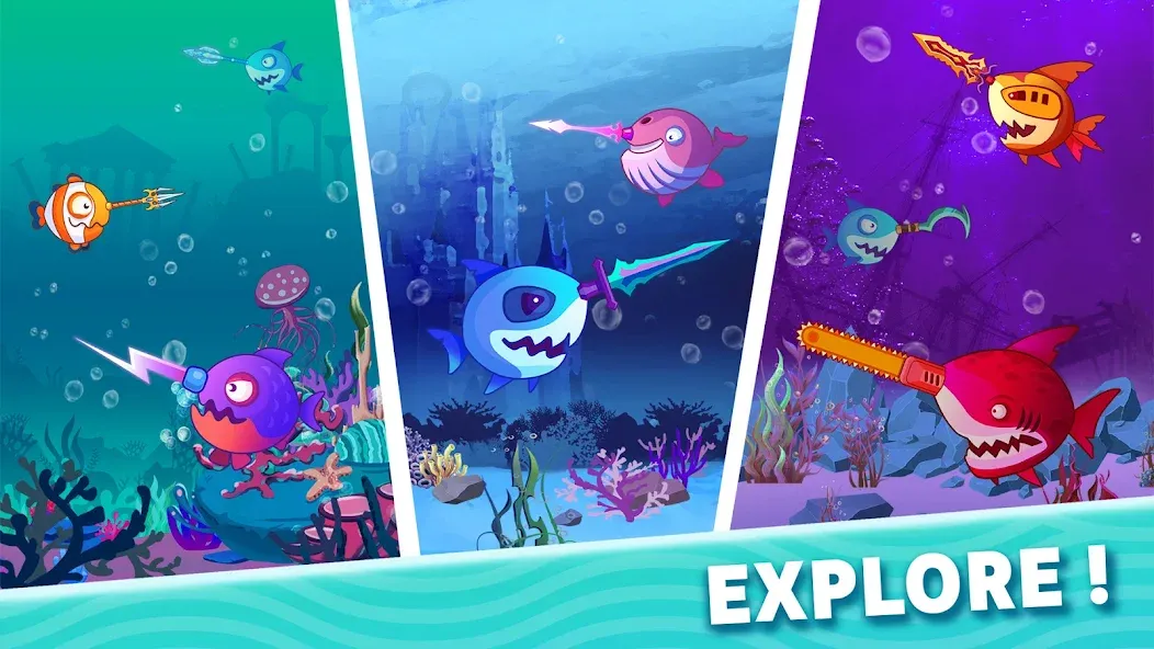 Sword Shark.io - Hungry Shark [MOD: много денег и алмазов] (Бесплатно / APK) — скриншот 4
