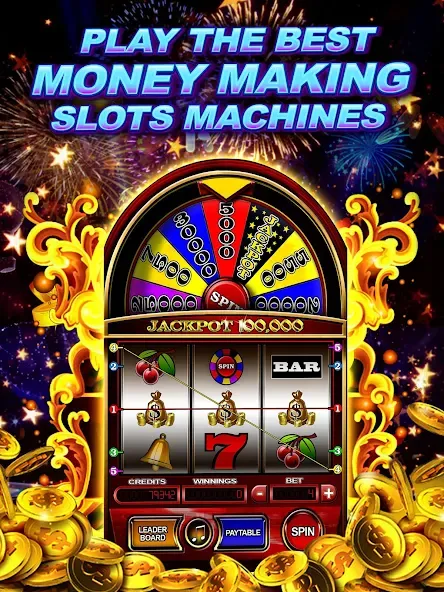 Money Wheel Slot Machine Game [MOD: безлимитные монеты и бонусы] (Бесплатно / APK) — скриншот 3