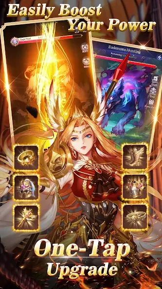 Скачать взлом Idle Angels: Goddess' Warfare [MOD: безлимитные ресурсы и усиленные героини] — скриншот 3