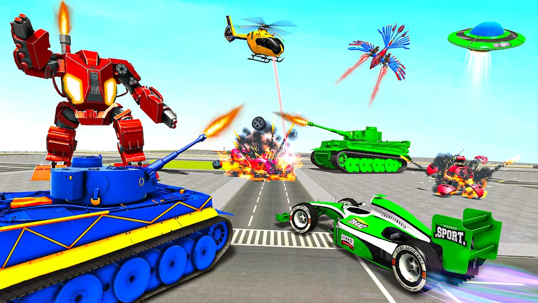Tank Robot Game Army Games [MOD: мощные роботы и бесконечные боеприпасы] — Скачать бесплатно (APK) — скриншот 5