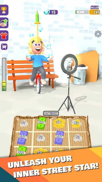 Взломанная Street Life: Merge Tap Clicker [MOD: безлимитные деньги и энергия] на Андроид — скриншот 1