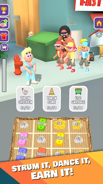 Взломанная Street Life: Merge Tap Clicker [MOD: безлимитные деньги и энергия] на Андроид — скриншот 4