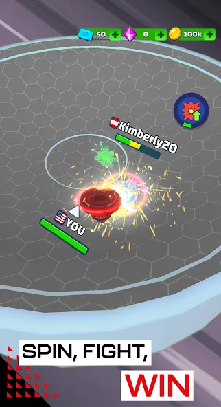 Скачать Spinner Fighter Arena [MOD: безлимитные монеты и все бойцы] — скриншот 5
