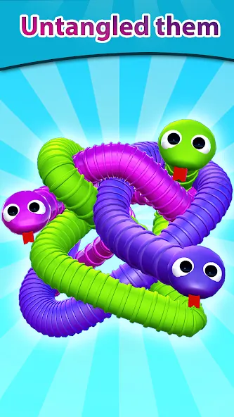 Скачать Tangled Snakes Puzzle Game [MOD: разблокированы все уровни и подсказки] — скриншот 1