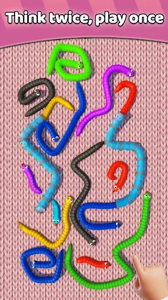 Скачать Tangled Snakes Puzzle Game [MOD: разблокированы все уровни и подсказки] — скриншот 2