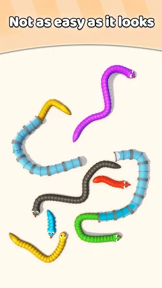 Скачать Tangled Snakes Puzzle Game [MOD: разблокированы все уровни и подсказки] — скриншот 3