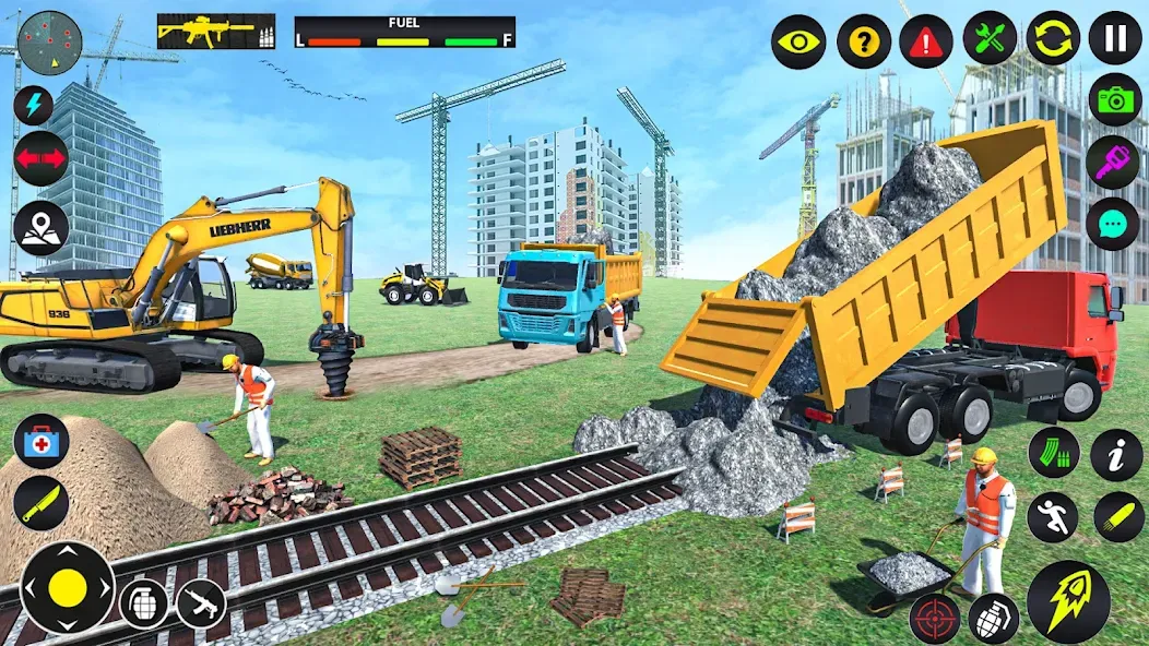Скачать Excavator Simulator Crane Game [MOD: безлимитные деньги и топливо] — скриншот 1
