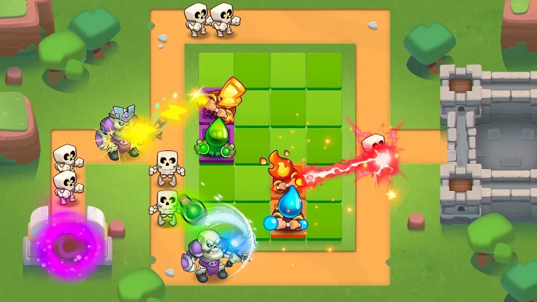 Скачать Rush Royale: Tower Defense TD [MOD: безлимитные ресурсы и усиленные башни] на телефон — скриншот 1