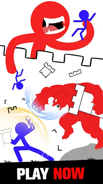 Скачать взлом Stick Fight: Endless Battle [MOD: безлимитные монеты и оружие] — скриншот 1