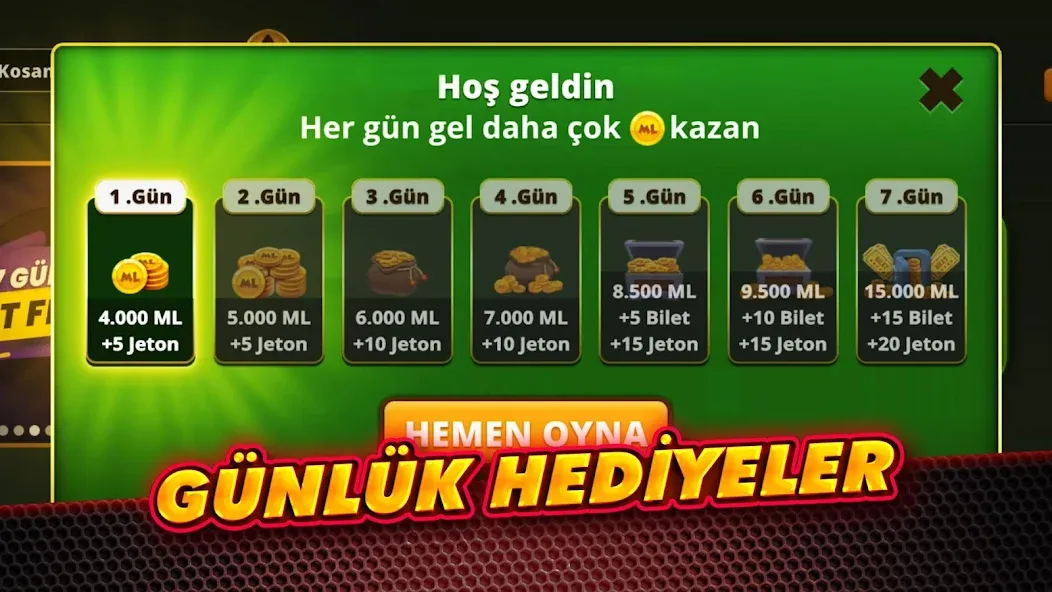 Çanak Okey - Mynet [MOD: безлимитные монеты и усиленные бонусы] (Бесплатно / APK) — скриншот 5