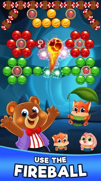 Взломанная Bubble Friends Bubble Shooter [MOD: безлимитные монеты и жизни] на Андроид — скриншот 3