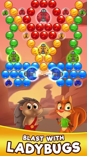 Взломанная Bubble Friends Bubble Shooter [MOD: безлимитные монеты и жизни] на Андроид — скриншот 4