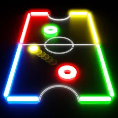 Glow Hockey [MOD: неограниченные шайбы и все столы открыты] — Скачать бесплатно (APK)